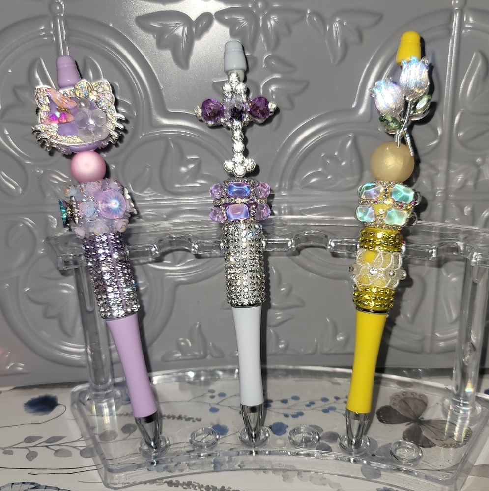 Elegant Silver and Purple Bling Cross Pen - Picture 3 of 3